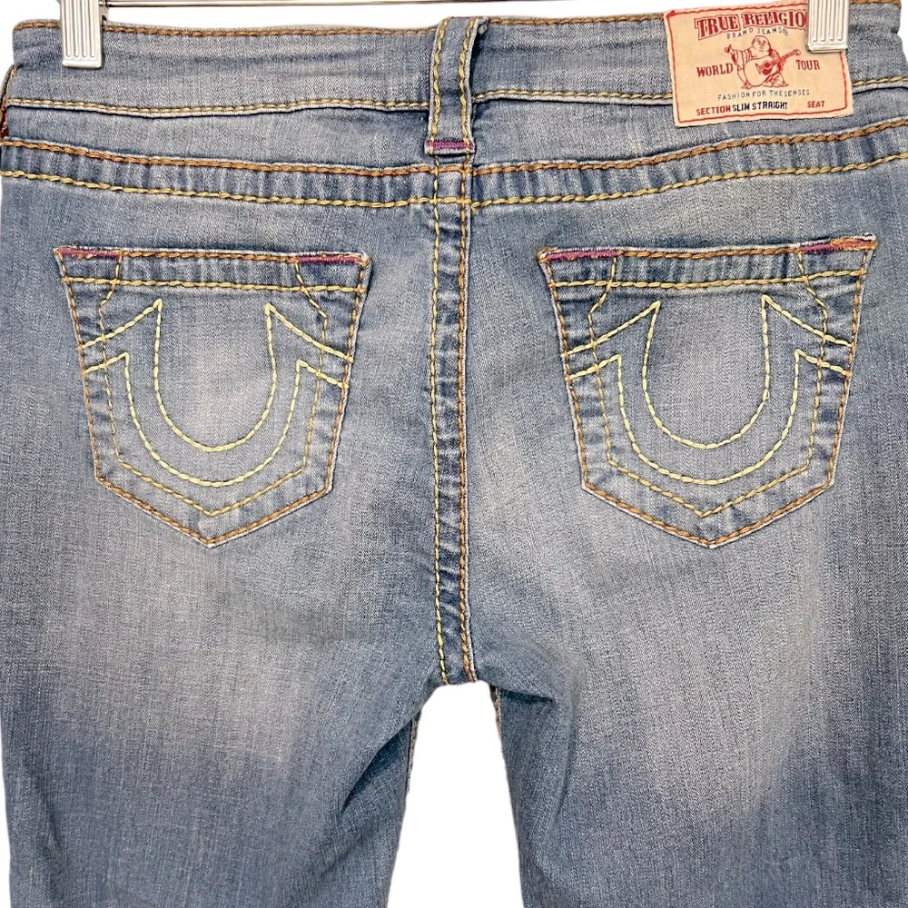 NWOT True Religion slim straight jeans. - Picture 7 of 7
